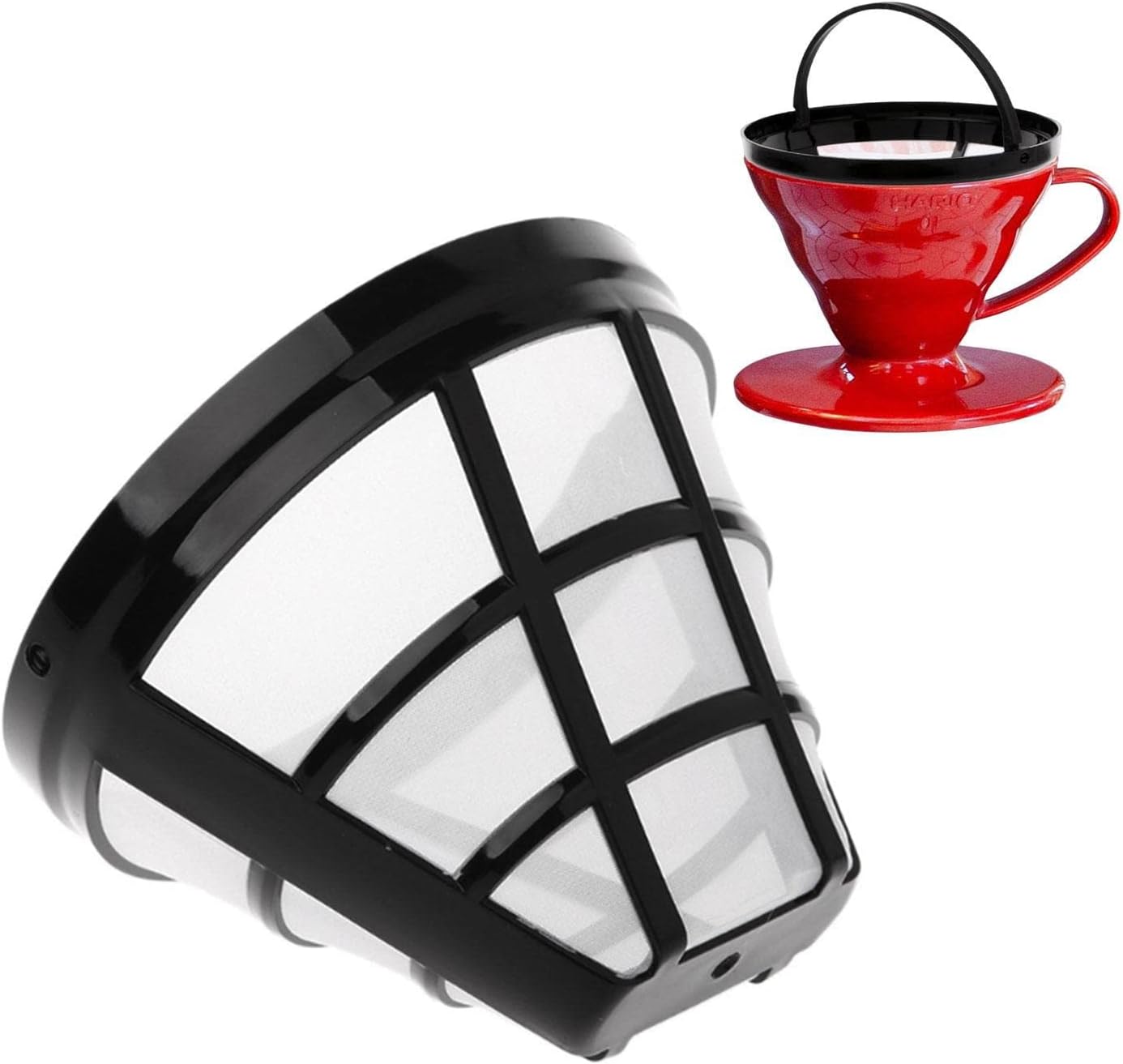 Filtre à Café Permanent En Inox - Compatible Cafetières 4 à 12 Tasses, Maille Fine, Lavable