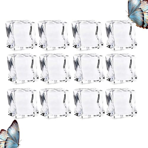 Miniatura 5 de HEALLILY - Juego de 48 cubos de hielo falsos acrílicos para bodas, fiestas, mesa de mesa, rellenos de 0.787 in, Como se muestra, 1