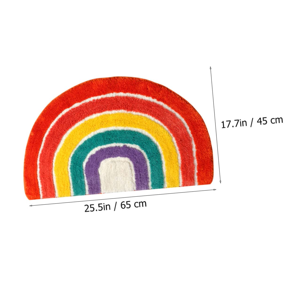 MUSISALY 1pc Rainbow Semicircular - Bath Mat Absorbent Household Rug for Bathroom Living Room Cozy Cartoon Design for Boys and Girls