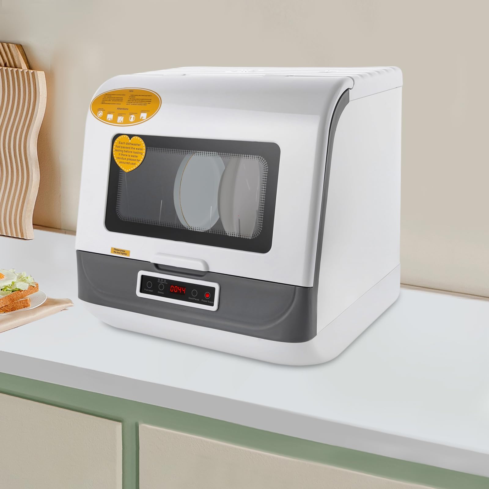 Mini Geschirrspüler mit Touch-Control & 5L Wassertank, Tischspülmaschine für 4 Gedecke