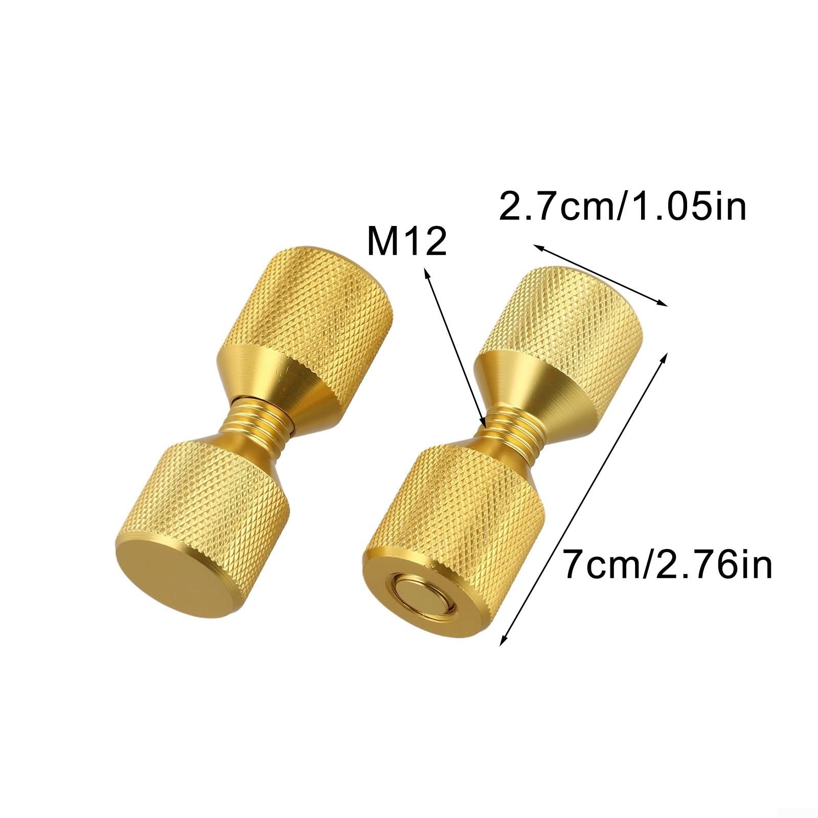 Lot de goupilles d'alignement de bride, goupilles à deux trous de 3,8 cm pour brides ASME de 68 kg de 1,27 à 35,6 cm, aluminium 6061 trempé avec finition oxyde noir, ergonomique (doré)