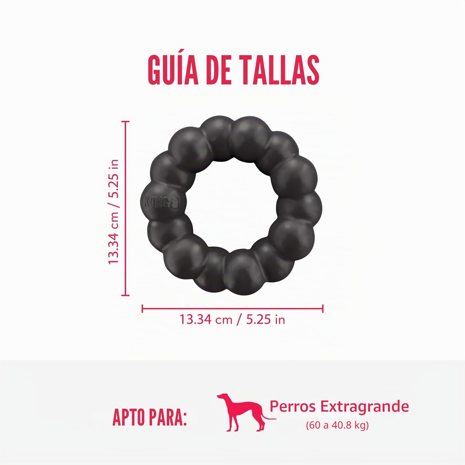 KONG Extreme Ring Anillo Masticable de Caucho, Talla XL