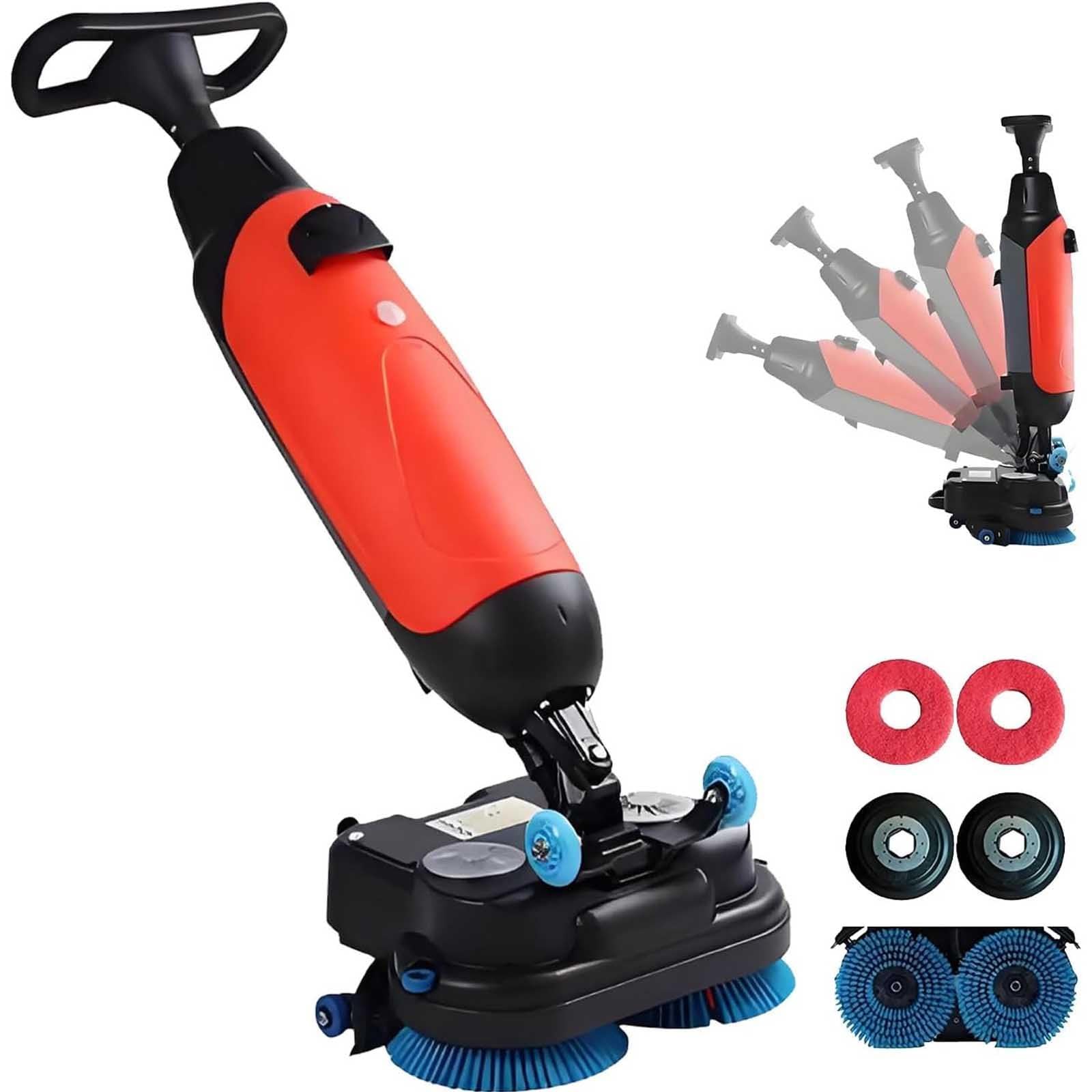 Lavapavimenti Elettrica, Doppio Serbatoio, Spazzola 360 Giri/Min Red