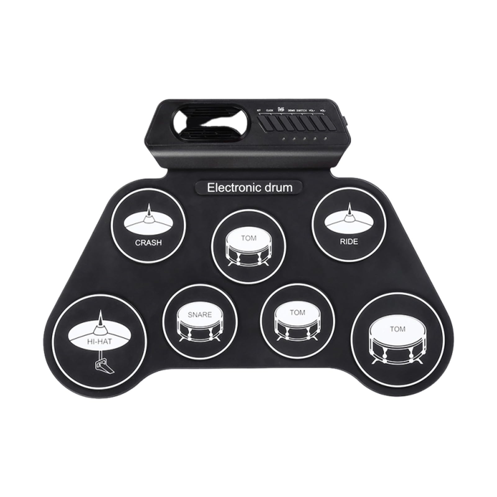 Batería Electrónica Silenciosa, Set Silicina Suave Septimo con Metrónomo Integrado, para Práctica Casera Educación Musical Niños y Adultos Aprendizaje Regalo