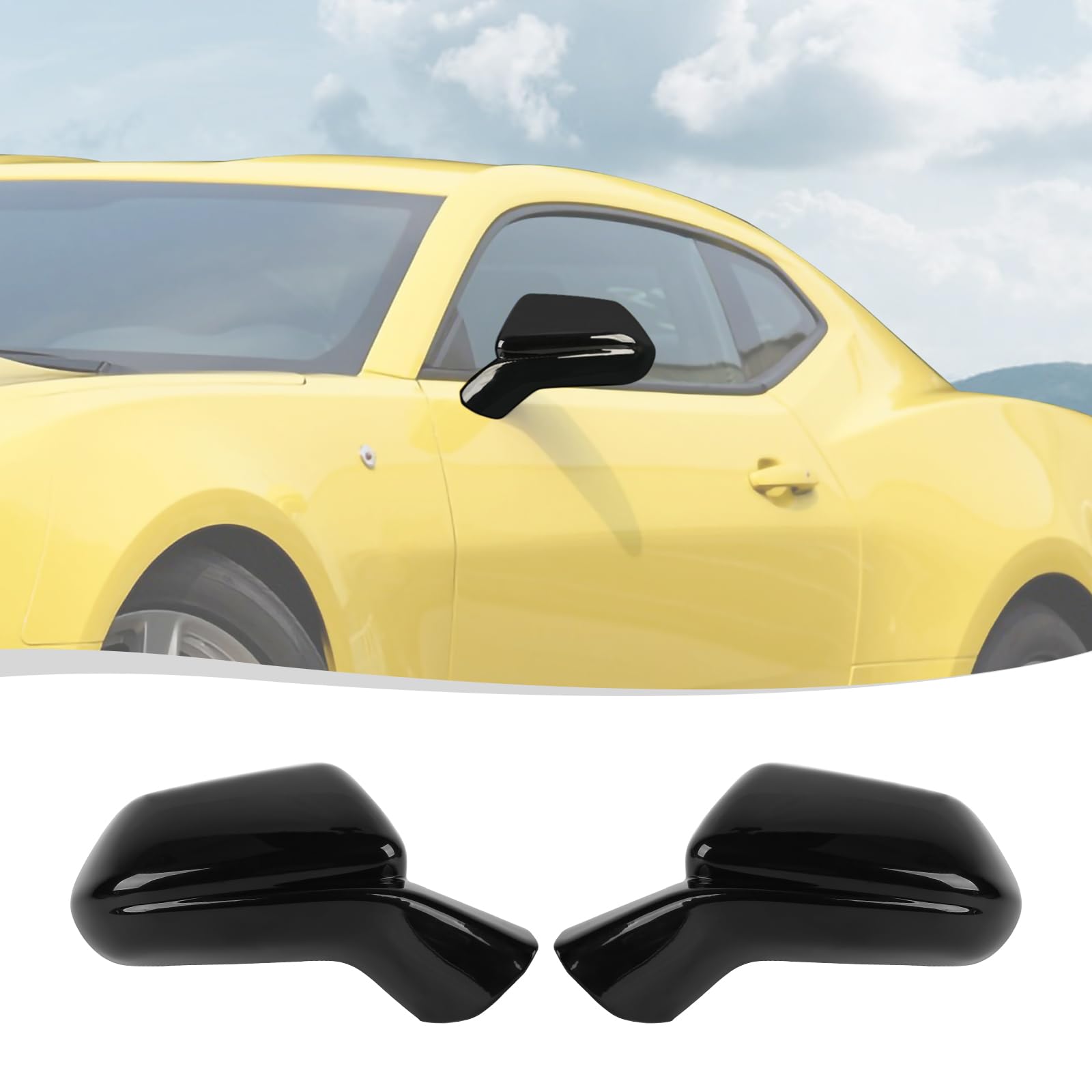 Voodonala for Chevy Camaro Side Mirror Cover Compatible with Chevrolet Camaro 2016-2023(Black,2Pcs,ABS)