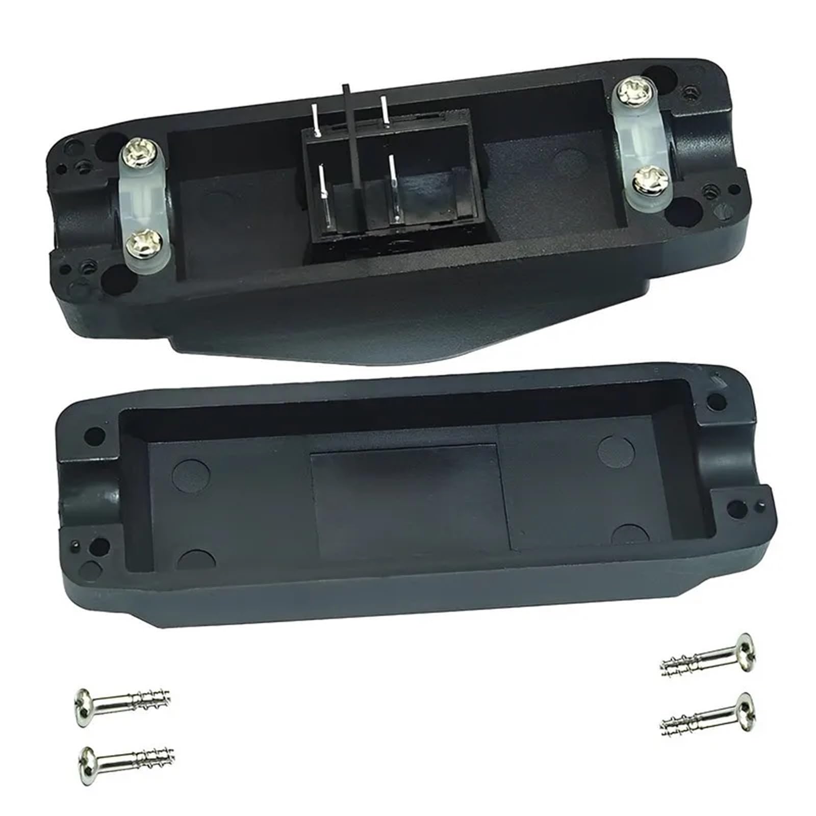 Interruptor en línea de 250 V, 16 A, con botón pulsador iluminado for encendido/apagado, 4 pines, 2 polos, 1 unidad(Black Button)