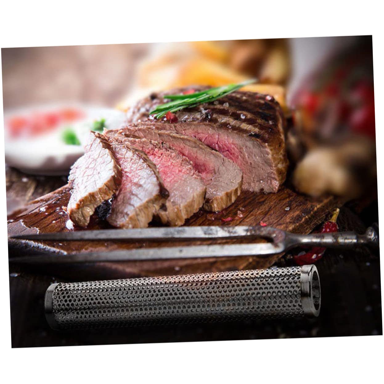 LIOOBO 12inch Bbq Tube Smoker Round Pellet Tube Smoker Smoke Generator for Gas/electric/portable Grills