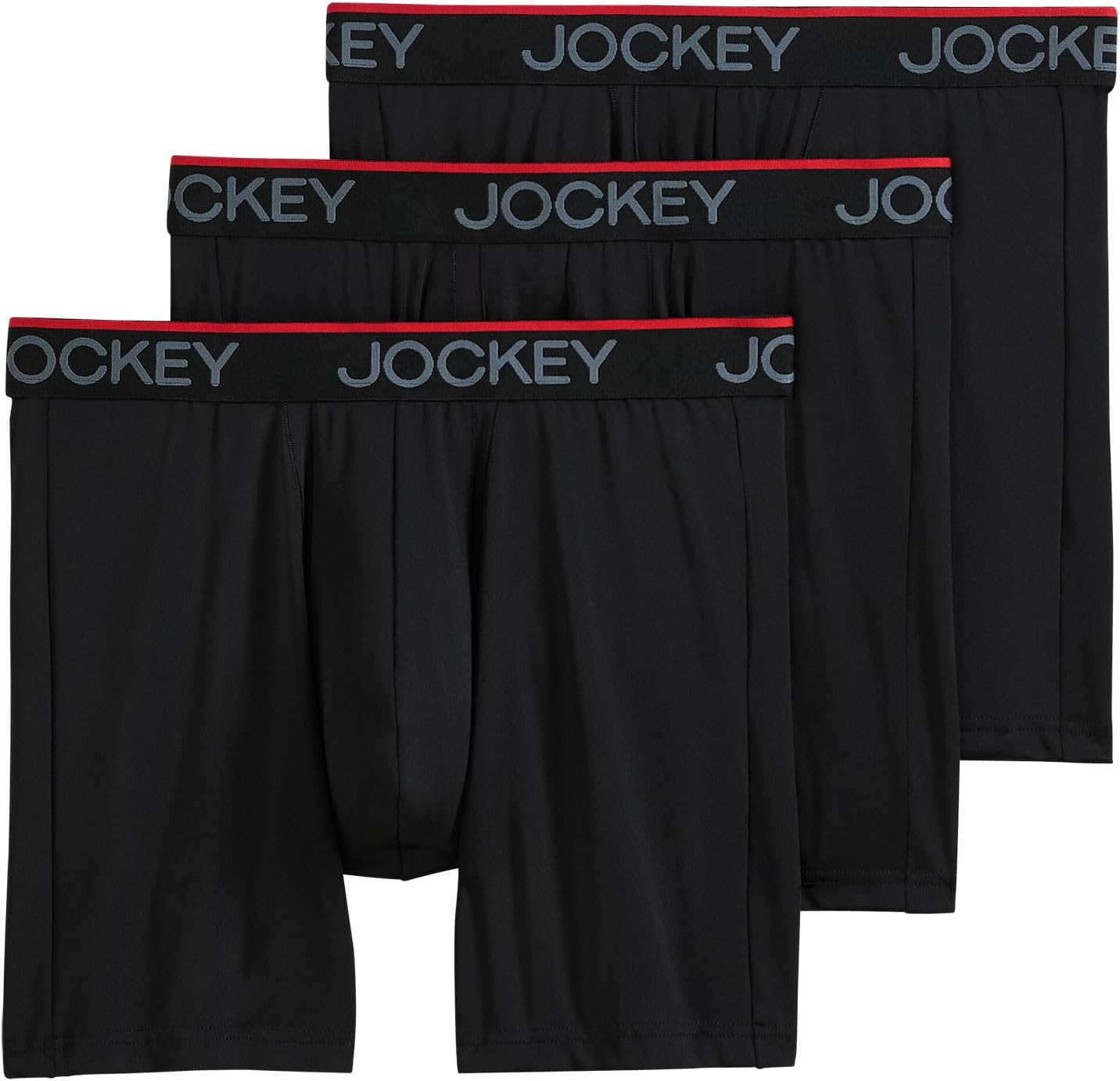 Jockey Men's Underwear Chafe Proof Pouch Microfiber 6" Boxer Brief - 3 Pack