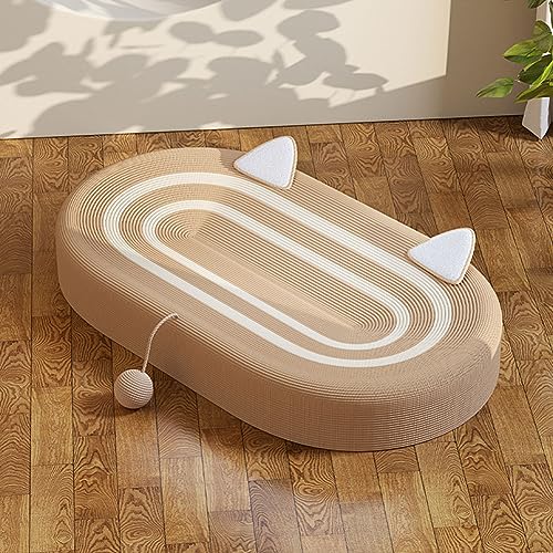 猫 つめとぎ 猫用爪とぎ 天然サイザル麻 猫段ボールベッド 楕円形 耐久性 猫ソファ 爪とぎパッド 遊び保護 家具破壊防止 運動不足改善 寂しさ解消 ネコの爪とぎ 猫 おもちゃ ペット用品