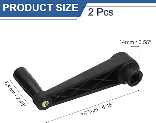 Miniatura 7 de uxcell 2 piezas de mango giratorio de 0.394 x 4.134 in (diámetro x L), mango de manivela de torno universal de repuesto para máquina de molienda