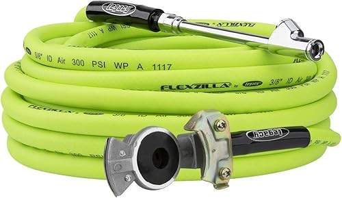 Flexzilla - Kit de inflación de neumáticos para camiones con manguera de 3/8 pulgadas x 50 pies. resistente, liviana e híbrida, ZillaGreen - HGH2-FZ