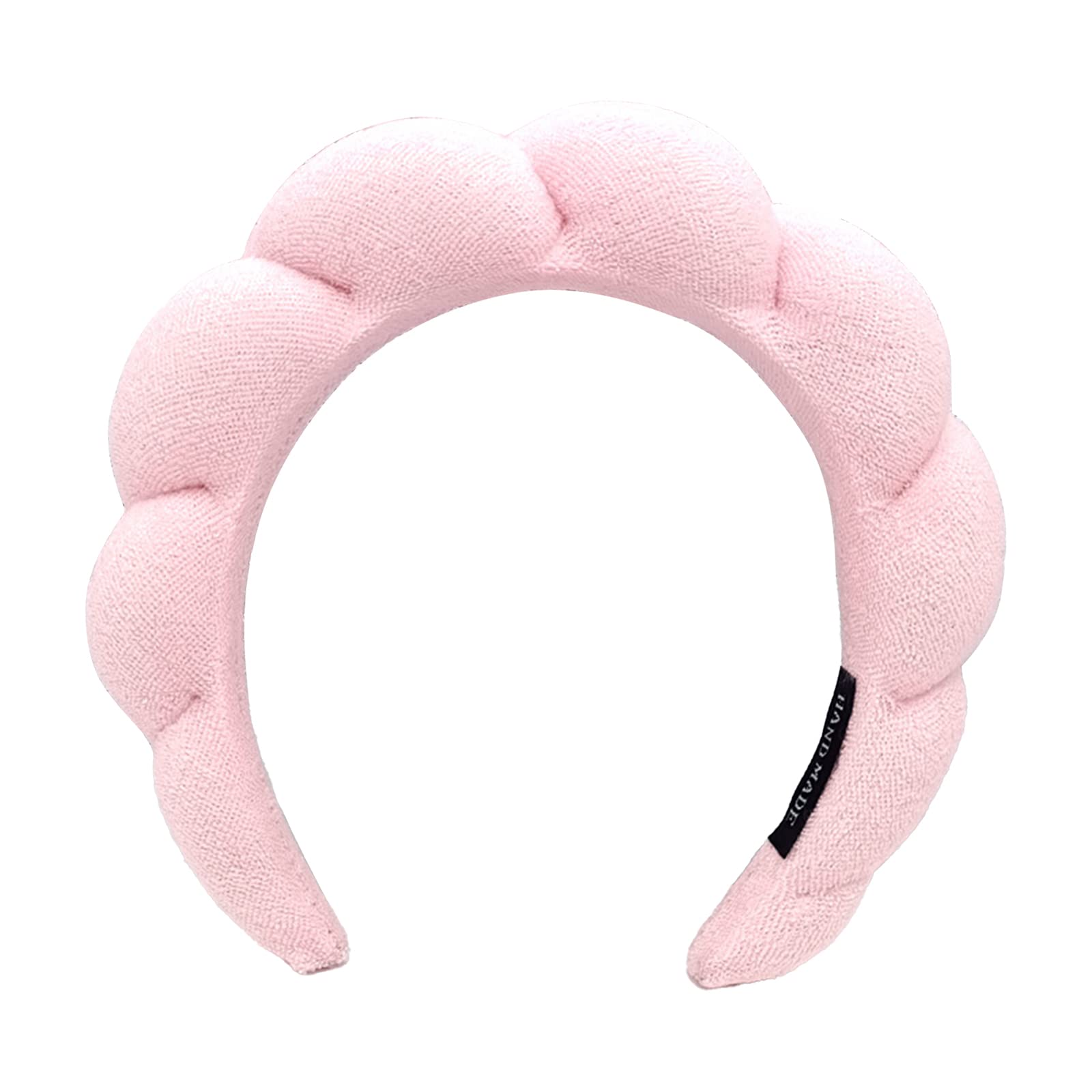 RUNOLIG Makeup Headband Spa Headband Sponge Headband for Women Skincare Washing Face Makeup Removal, Pink, 6.7x7 inch, 51.0 grams