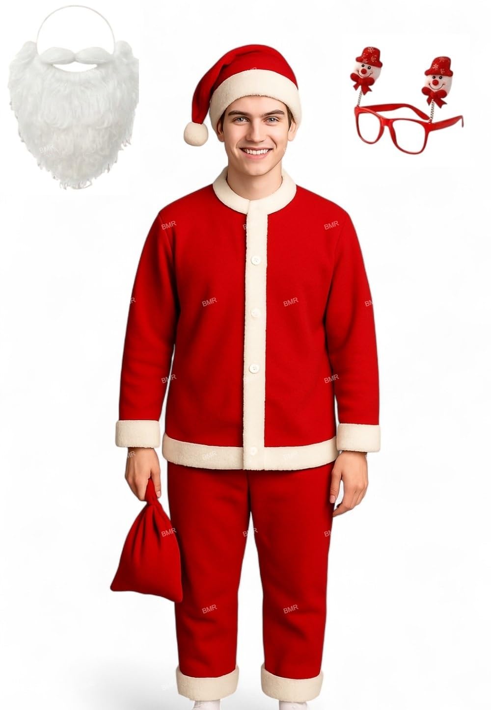 mens christmas fancy dress Buy Mobison Santa Claus For Adults Men Women Free Size 6Pc Set with Goggle,Beard,Shirt,Pant,Hat,Goodie Bag Warm Fleece Dress Costume Xmas Gift Red Outfit Suit Unisex Online at Low Prices its safe to say