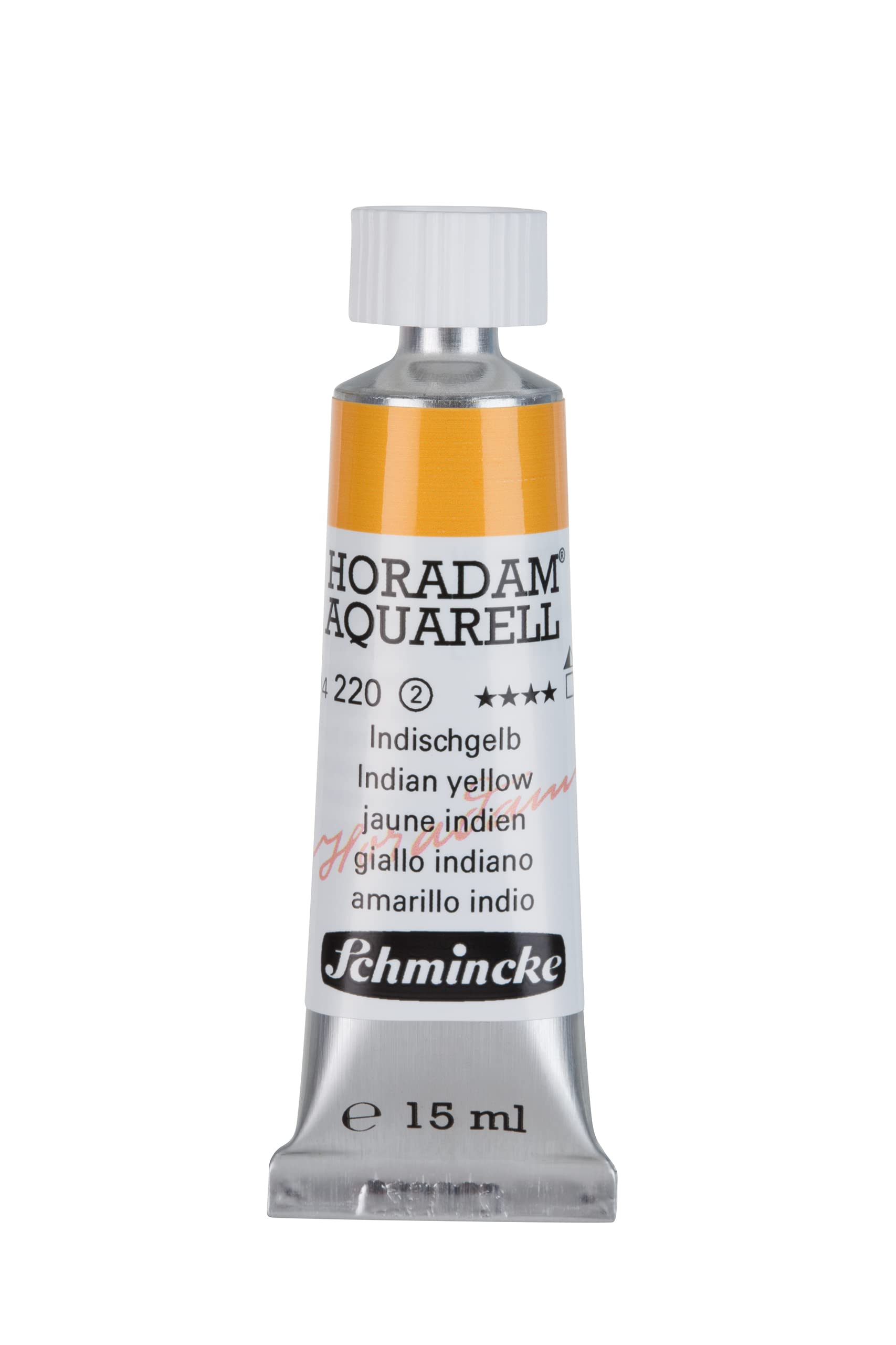 Schmincke - HORADAM® AQUARELL - finest artists' watercolour paints, 220 Indian Yellow, 14 220 006, 15 ml tube — image 1