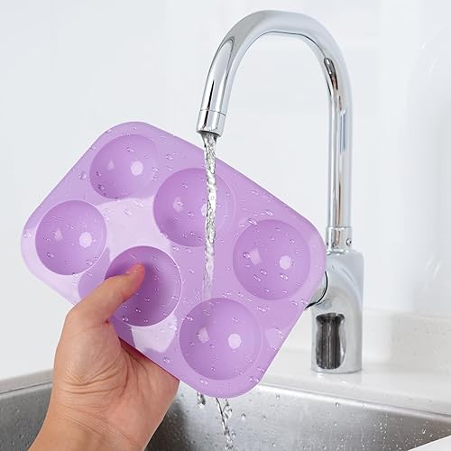 Miniatura 5 de Paquete de 4 moldes de silicona semiesfera, moldes para hornear bombas de cacao caliente para hacer bombas de chocolate caliente, pasteles, bombas