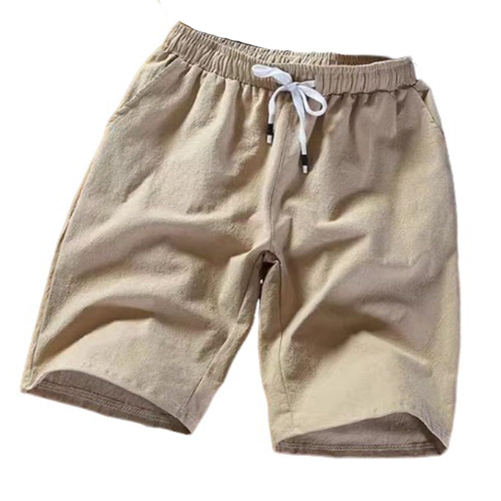 Amazon.co.jp: ハーフパンツ メンズ 膝上 綿麻 ショートパンツ