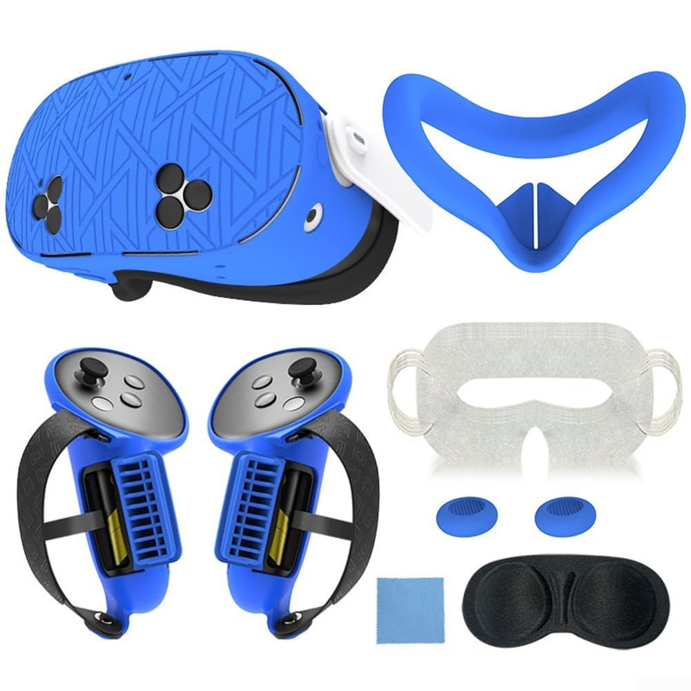 Soluzione di protezione completa per Meta For Quest 3s Set di cover in silicone con accessori essenziali (bianco)