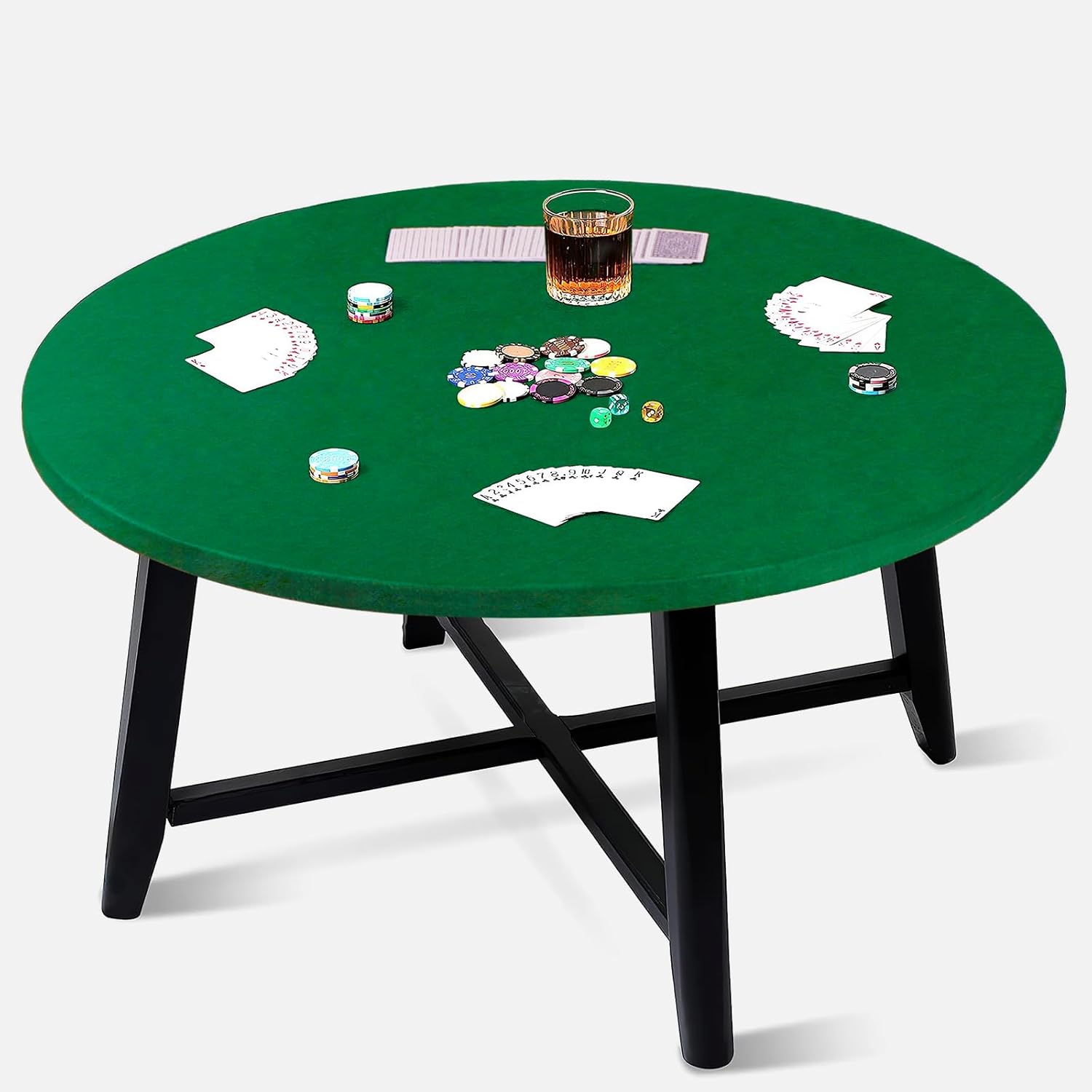 AerWo Felt Card Game Tablecover Round Tablecloth Poker