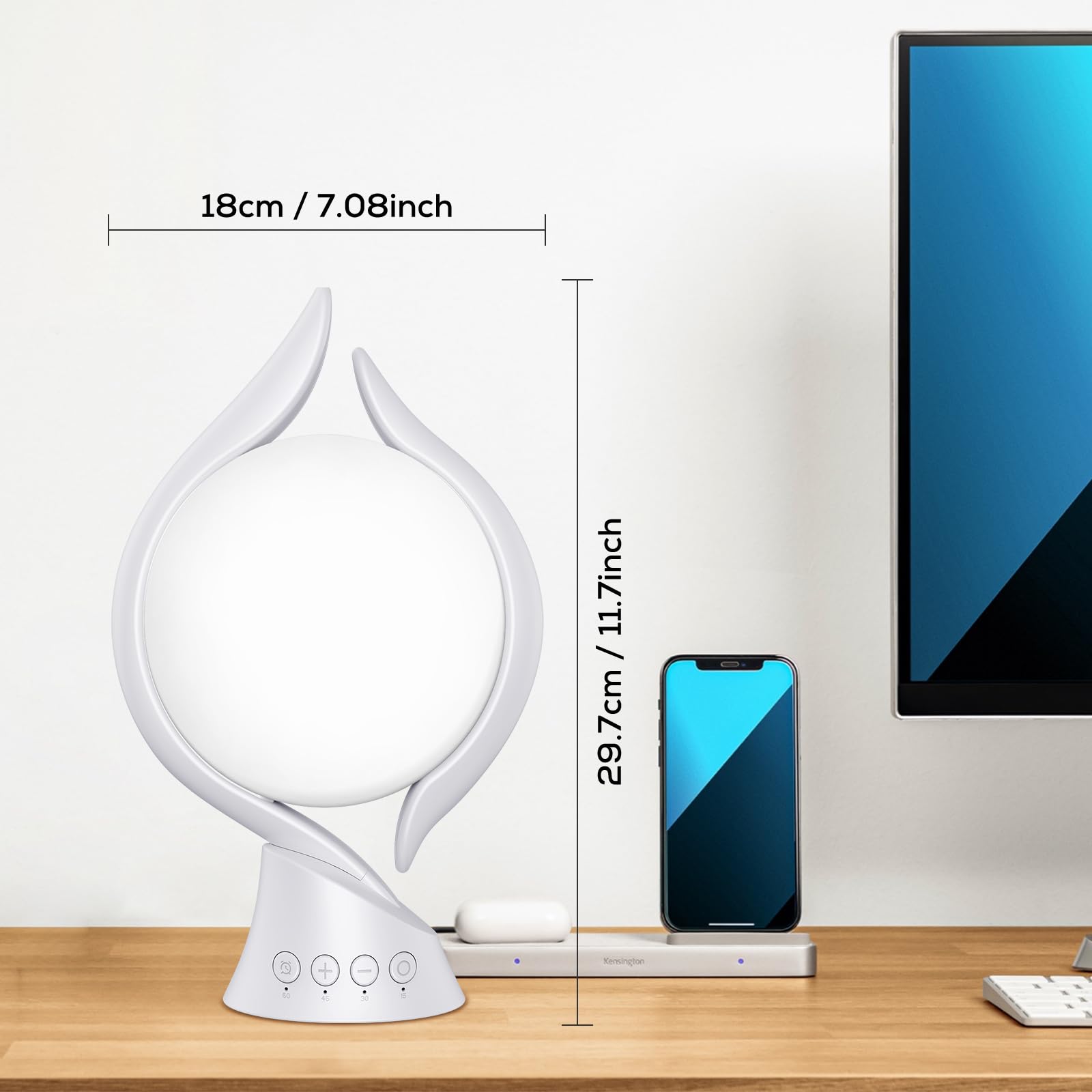 KICLBD Lampada 10000 Lux per Terapia Della Luce - 3 Colori, 4 Timer, 5 Intensità Regolabili, Funzione Memoria - Solare Senza Raggi UV per Casa/Ufficio
