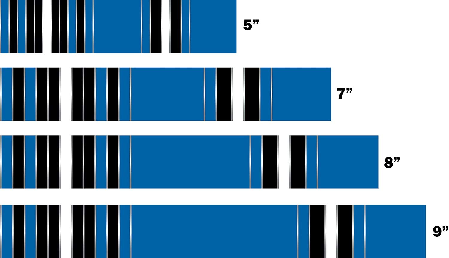 White Water Archery Laminated Blue Traditional 8 Crest Arrow Wraps 15 pk Choose Length Width (9, 1)