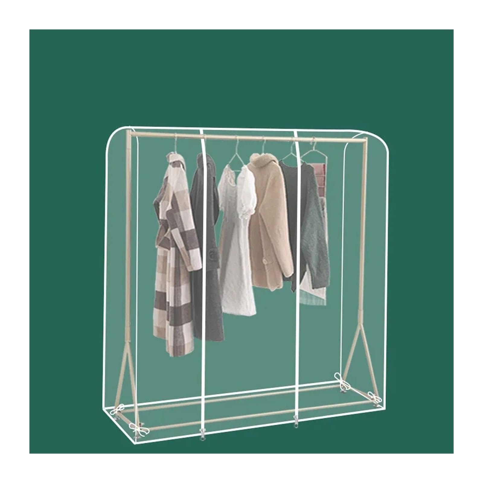 Clothes Rail Cover Clothing Hanging Big Dust Cover Dustproof Wardrobe Storage Bags Can Washable Coat Rack Case Organizer(Color 2,180x50x150cm)