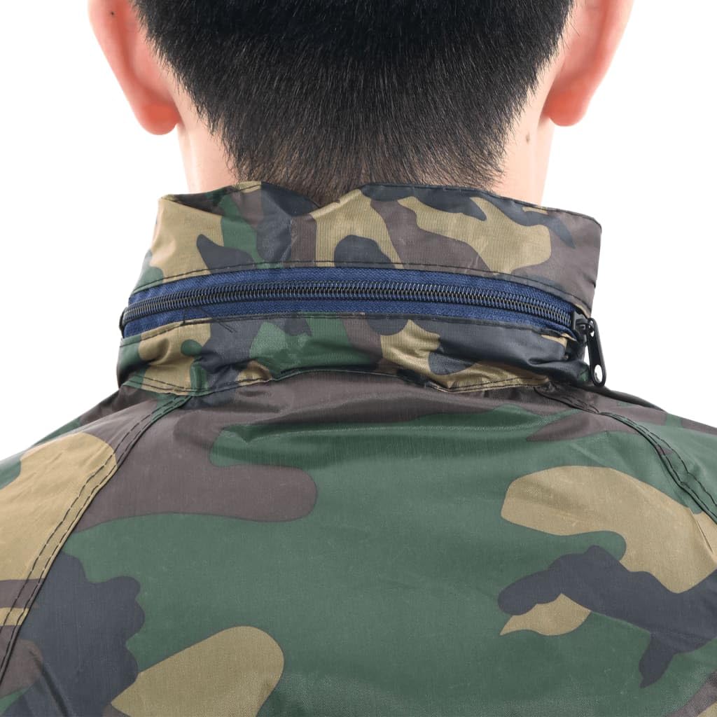 Traje impermeable de 2 piezas para hombre XXL con capucha y cintura elástica para exteriores, senderismo, camping, bicicleta de trekking