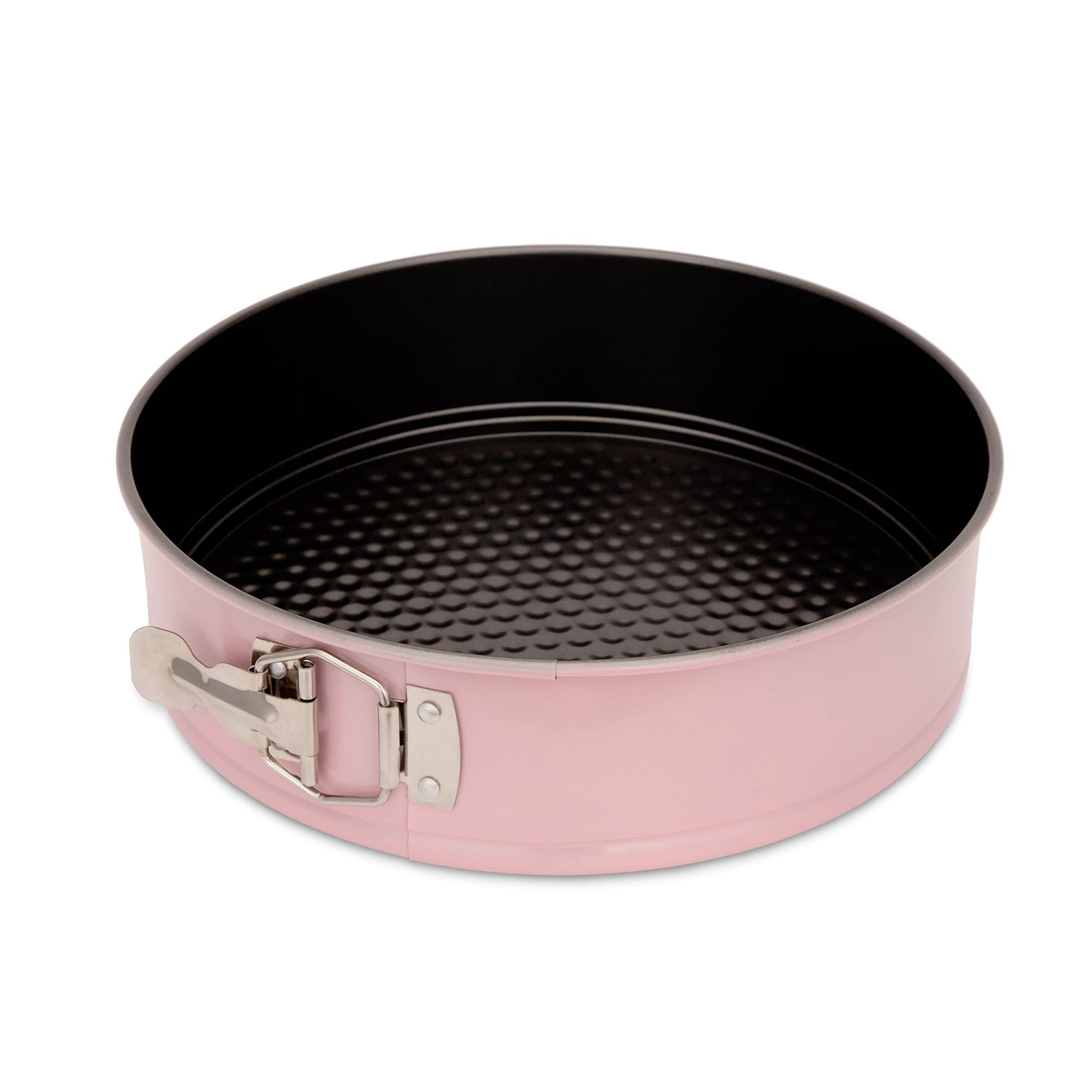 Fackelmann Zenker Springform Stainless Steel Cake Tray, Bakeware, Size: 24 x 6.7 cm, Color- Black & Pink