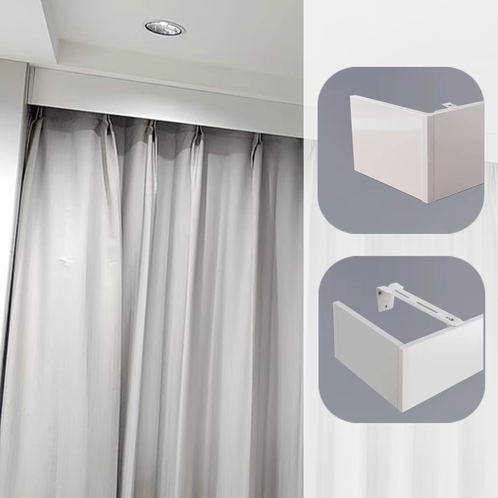 Panel de cenefa de cortina opaca de bajo consumo de 2,6 m, elegante bloqueo de luz, decoración del hogar para sala de estar, dormitorio, cocina, oficina, mejora la privacidad