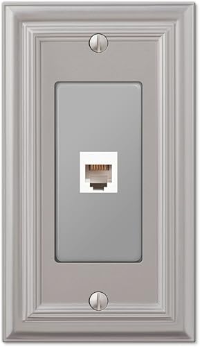 Miniatura 5 de Amerelle Continental AmerTac 94BVB  1 tapa de tomacorriente en blanco, de metal fundido, con aspecto de bronce envejecido