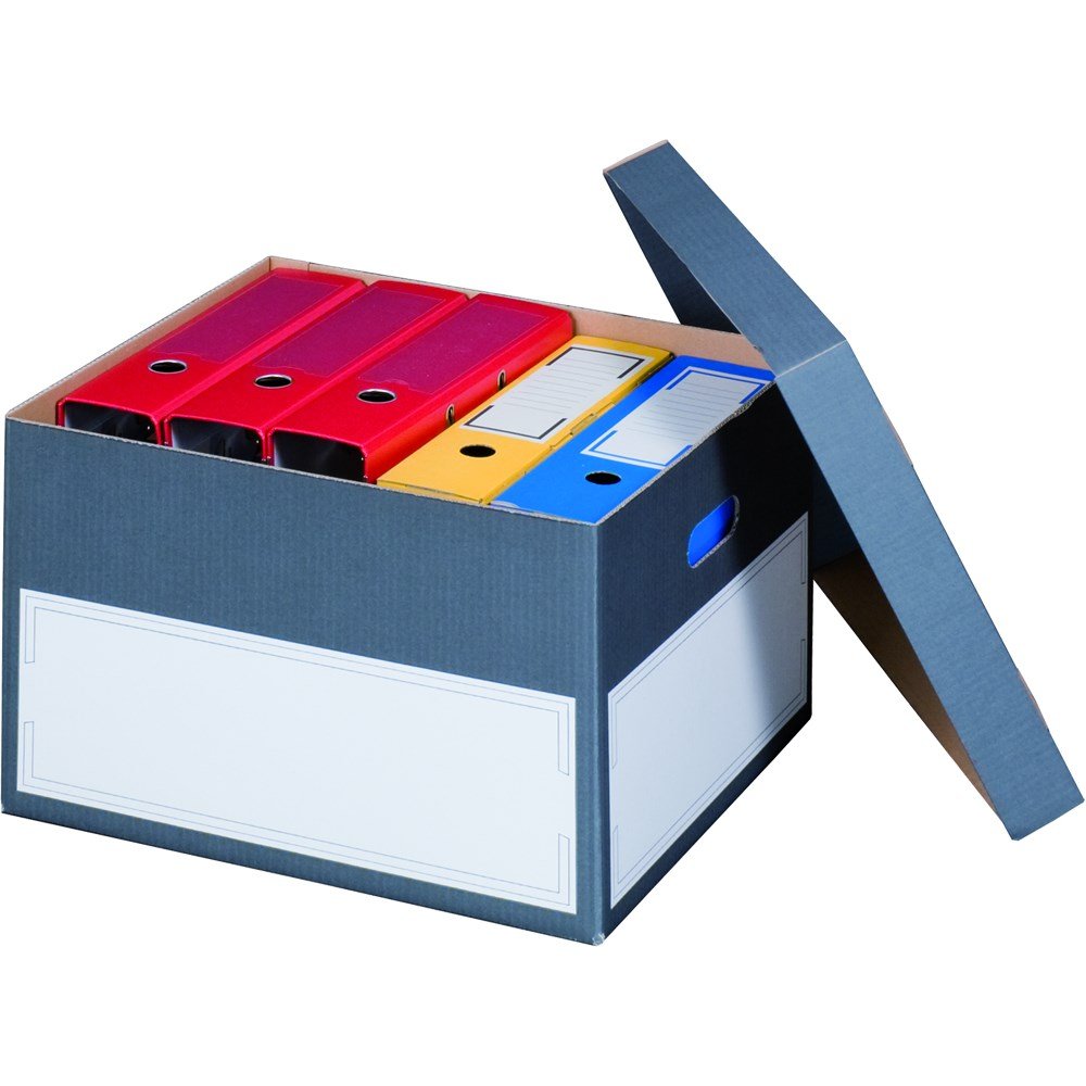 PROREGAL Mega Deal 25x Archivbox mit Deckel | LxBxH 440x380x290 mm | mit Grifflöchern & Beschriftungsfeld | wiederverschließbar | anthrazit | Archivkarton Aktenkarton