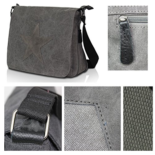 Glamexx24 Tasche Handtaschen Schultertasche Umhängetasche mit Stern Muster Tragetasche Laptoptasche Messenger Bag Herren für Arbeit Freizeit oder Schule