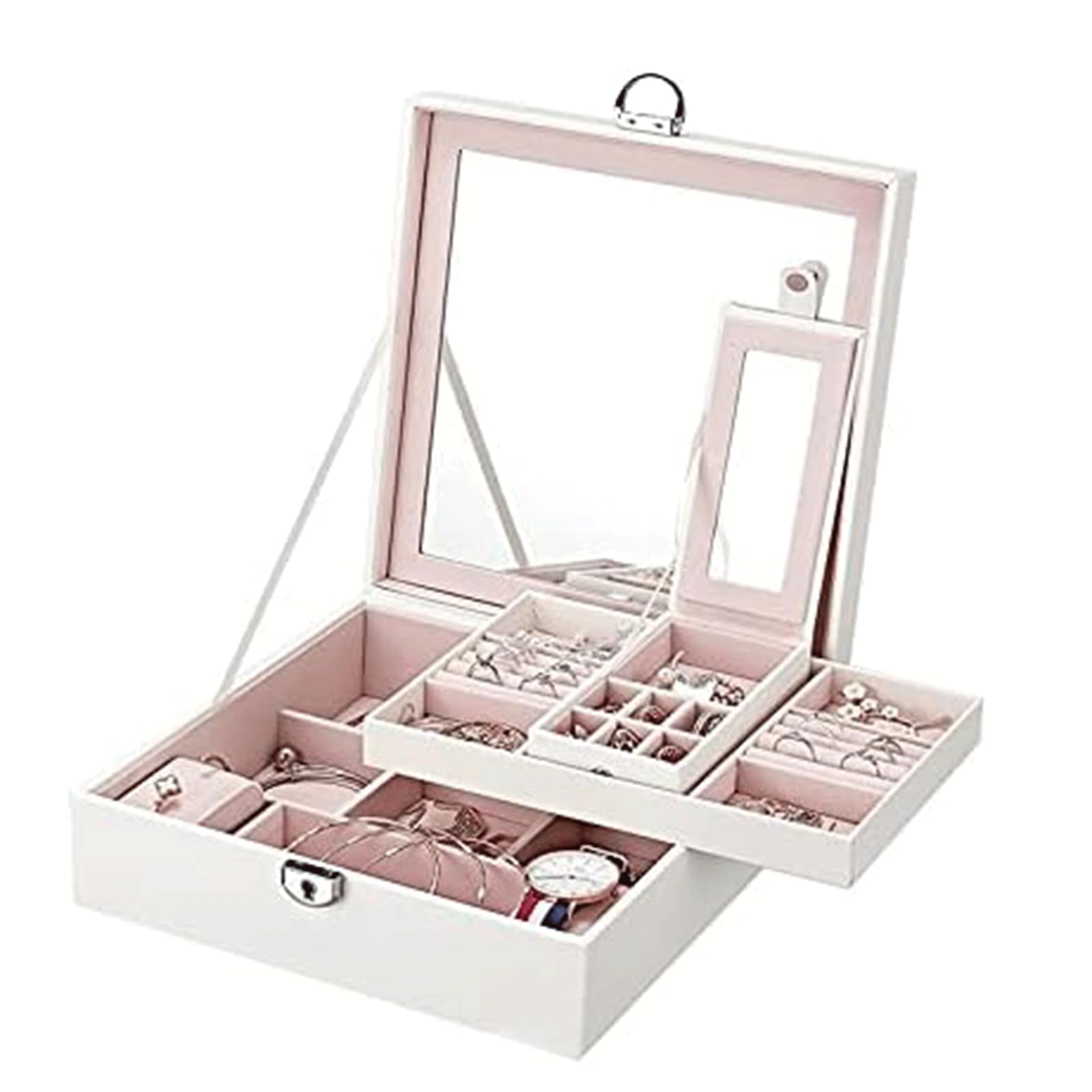 Pu Leather Jewelry Box Multi-Layer Jewelry Case for Jewelry Necklace Earring Jewelry Organizer Box Women Gift