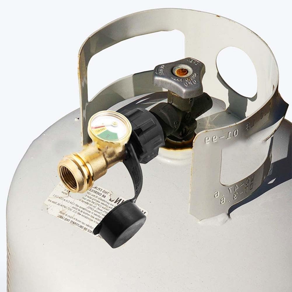 Indicateur de niveau de réservoir de propane avec détecteur de fuite, connecteur de bouteille de gaz en laiton pour barbecue, chauffage de camping-car, compatible de type 1, affichage clair