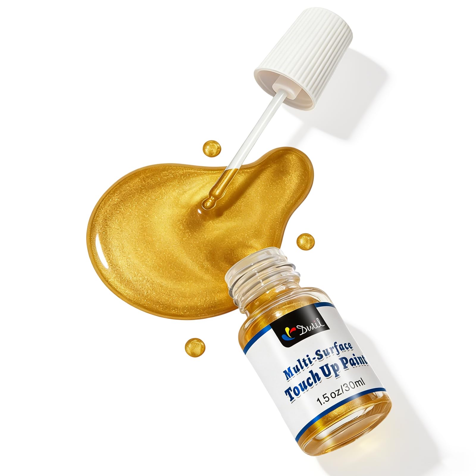 DWIL Liquid Gold Leaf Paint - Multi Surface Gold Touch Up Paint Pen, Fast Drying Acrylic Metallic Finish, Scratch Repair for Metal, Wood, Craft, Canvas, Plastic, 1.5 Fl Oz (High Gloss)