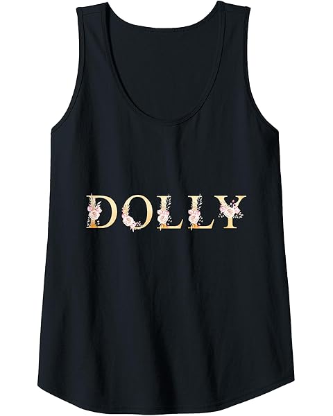 Womens Dolly Merchandise Girl First Name Floral Letters Dolly Tank Top
