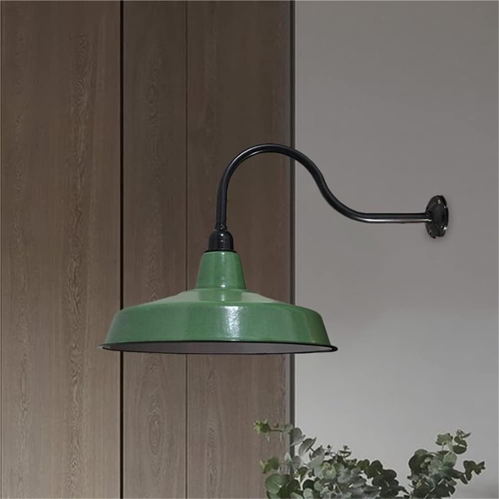 HELCEKOU Vintage Green Dome Large Farmhouse Exterior Light Fixture Wall Mount Outdoor Gooseneck Barn Industrial Porch Sconce Indoor Lamp for Outside House Shop(Blue)