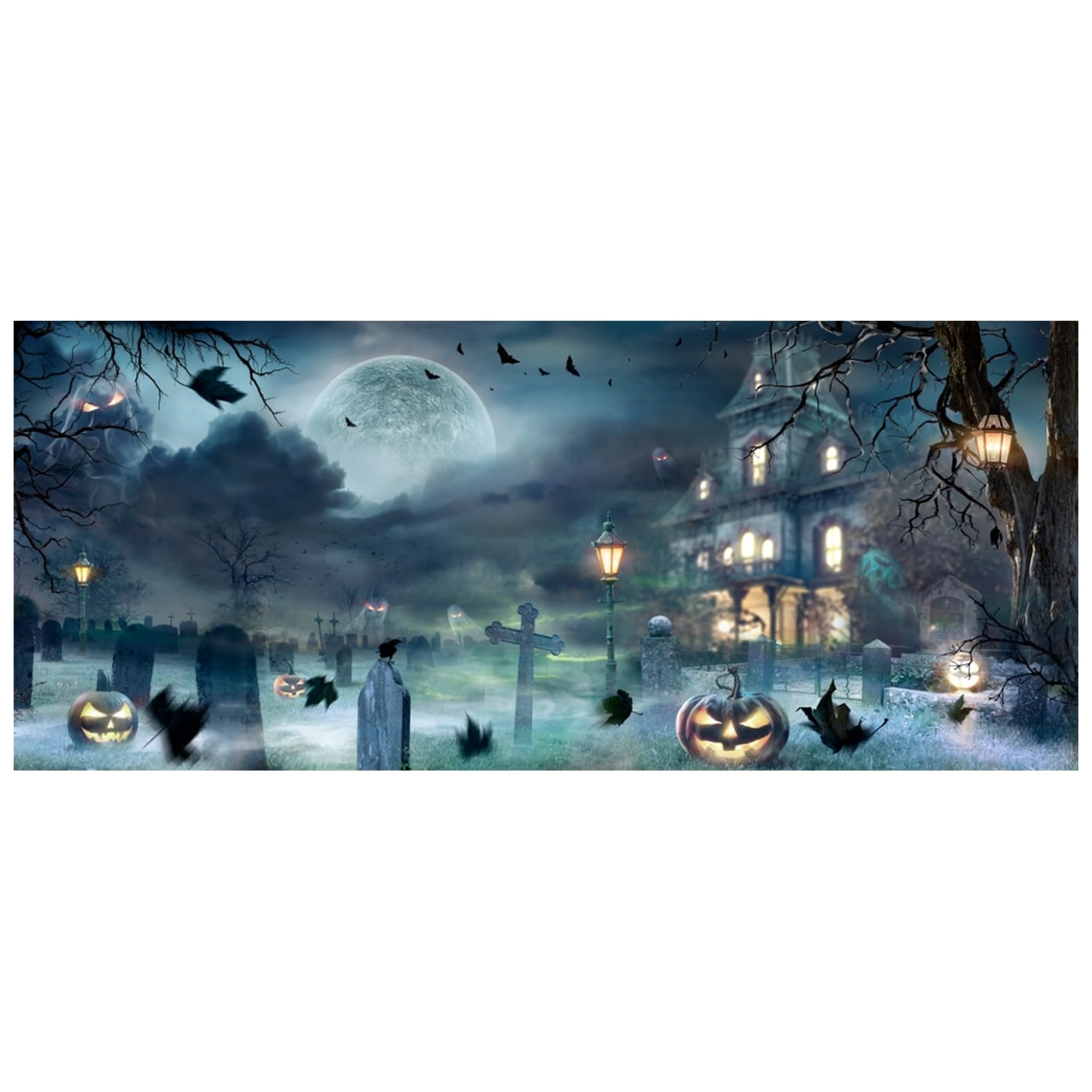 Striegro Halloween Garage Door Banner, 16x8 Ft, Hooks..