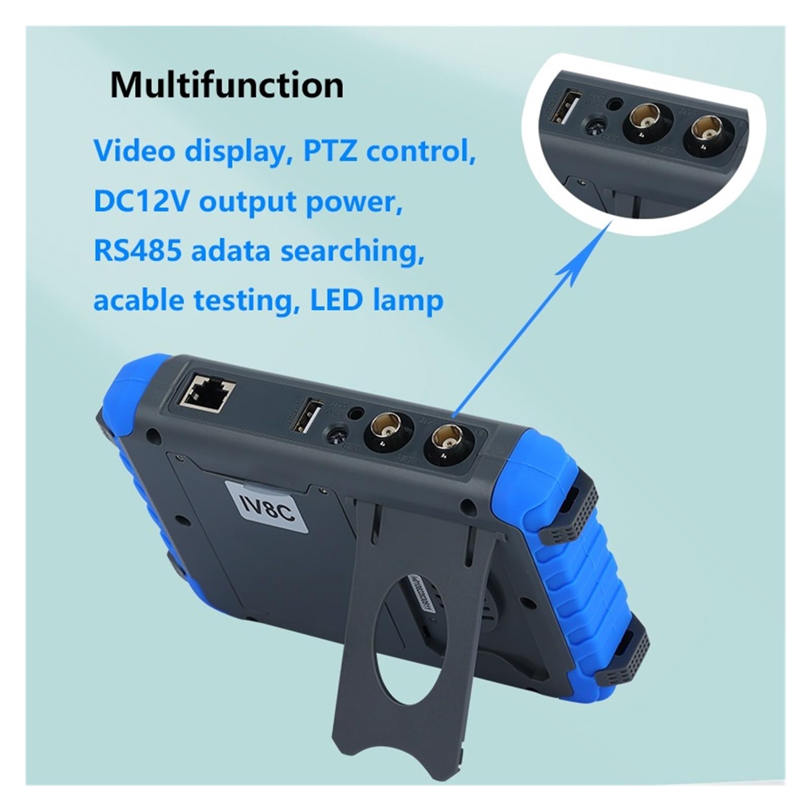 Tester per telecamere IP, IV8W CCTV Tester 4 In 1 CVBS AHD TVI CVI 8MP CCTV Tester AHD Monitor Video Monitor Tester Test Cavo UTP CCTV Monitor For Fotocamera Corpo piccolo, portatile e più facile da t