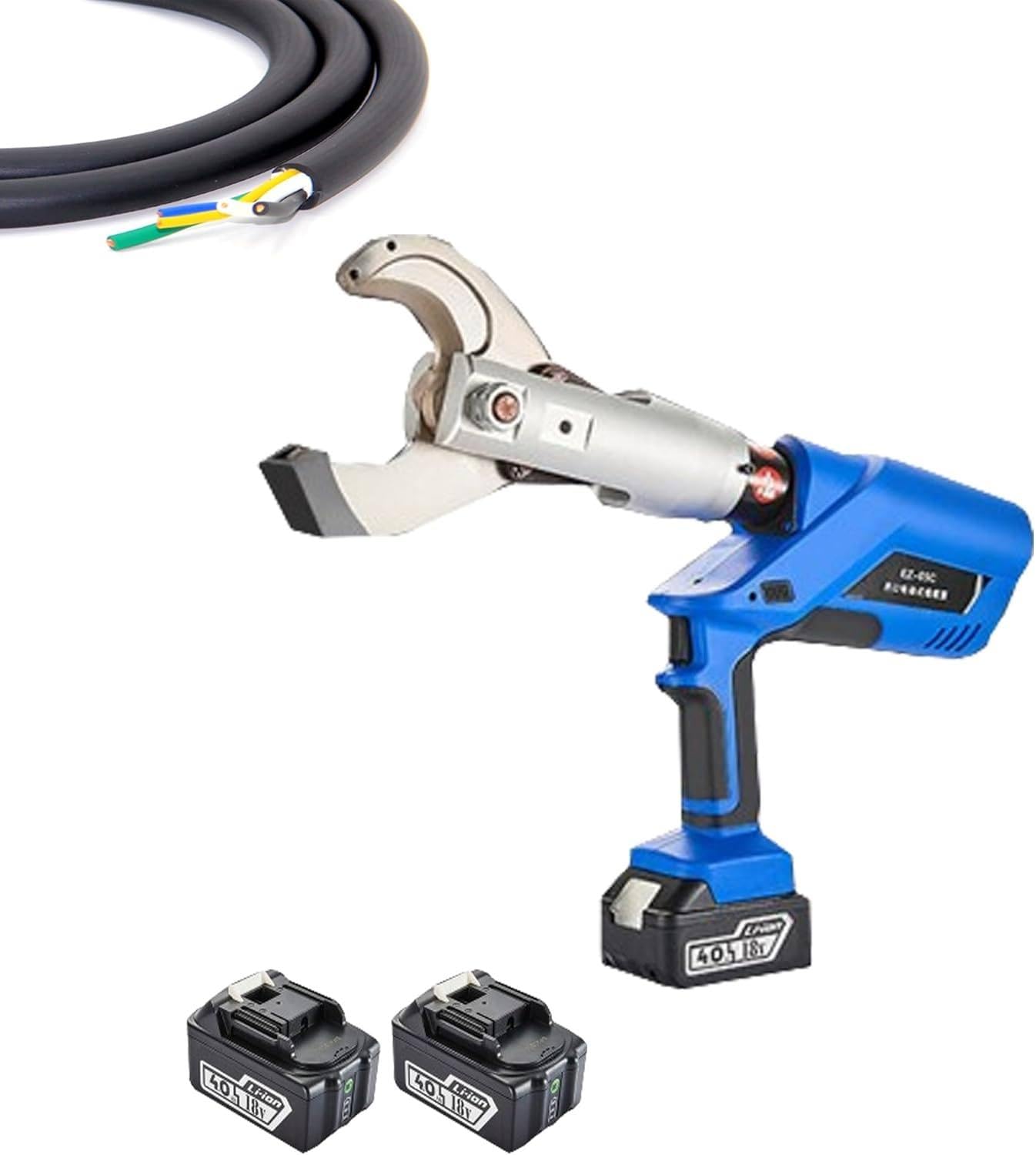 Cortador de cables hidráulico, herramienta de corte eléctrica de 18 V para cables de cobre y aluminio de 85 mm/105 mm/120 mm, herramienta de corte de alambre portátil para aplicaciones de alta