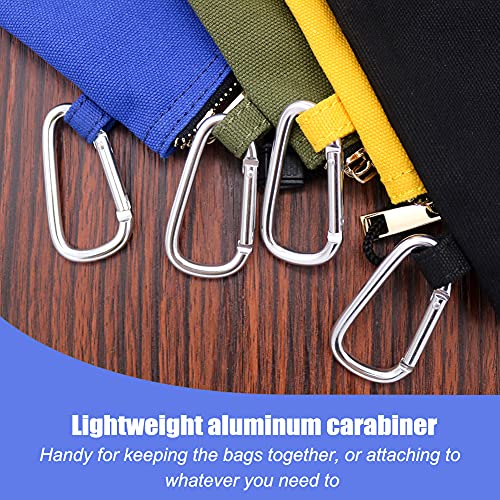 Hrx Package Canvas Tool Zipper Pouches, 4Pcs Heavy Duty Tool Bags Sturdy Utility Bags With Tough Metal Carabiner (11.8 X 7 Inches) #TOP2