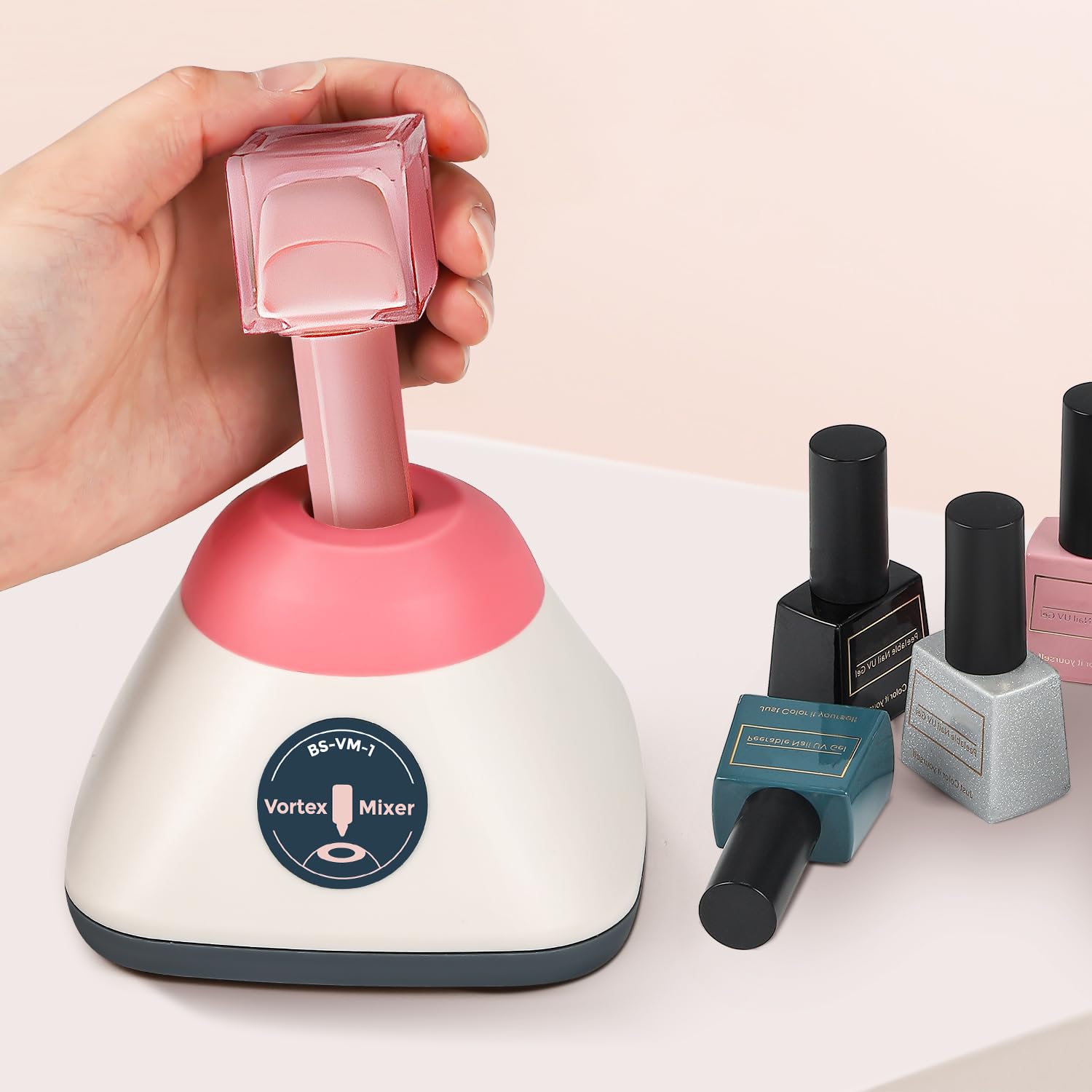 Bonvoisin Mini Vortex Batidora 3500 rpm, Tap to Activate, 50 ml, mezcla rápida, para soluciones de laboratorio, pinturas acrílicas, pegamento para pestañas, geles y esmaltes de uñas