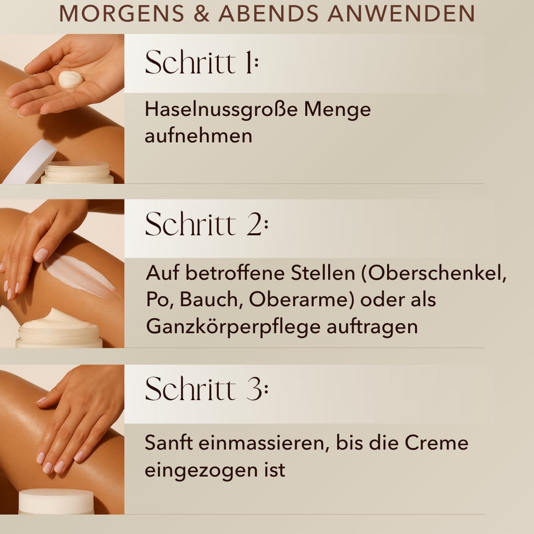 mellow NOIR Body Contour Cream 200ml – Körpercreme gegen Cellulite und Schlaffe Haut – Für feste Konturen an Bauch, Beinen und Oberarmen – zieht schnell ein ohne zu fetten – Naturkosmetik - vegan