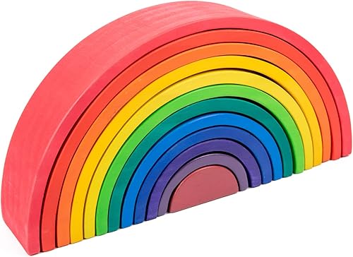 Miniatura 2 de Curious Melodies (Arco iris de madera enorme)  Bloques apilables de juguete de madera  Juego de bloques gigantes de equilibrio  Juguetes Montessori