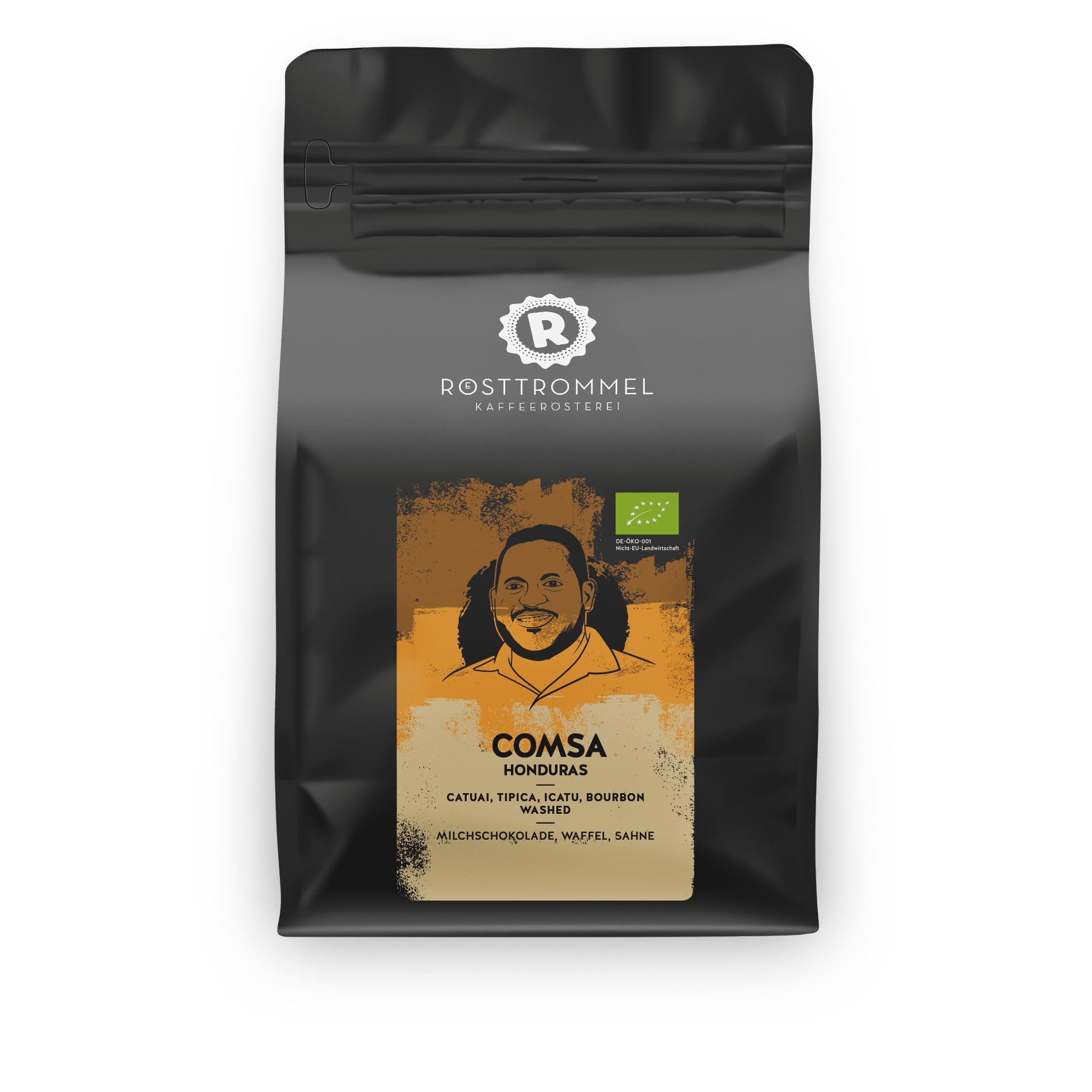 RÖSTTROMMEL Honduras Bio-Espresso · 100% Arabica · ganze Bohne · 2 kg | Röstgrad 6/10 · Bio-Espresso aus Honduras · Milchschokolade, Waffel & Sahne · 100% Arabica · ganze Bohne