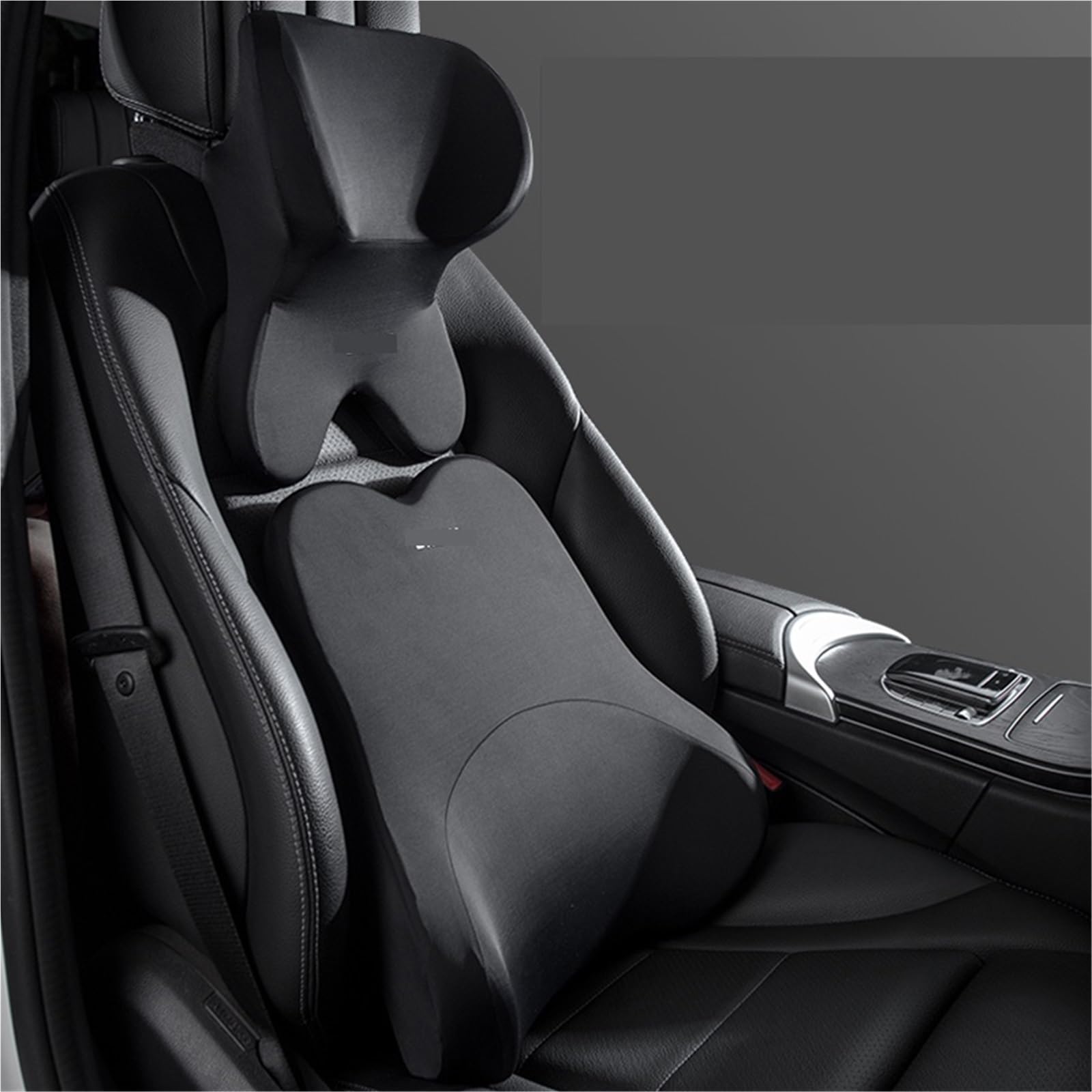 RYNVRNCOE Car Lumbar Support Headrest Neck Pillow Universal Soft Cushion Memory Foam Backrest Interior Accessories(Set 1A)