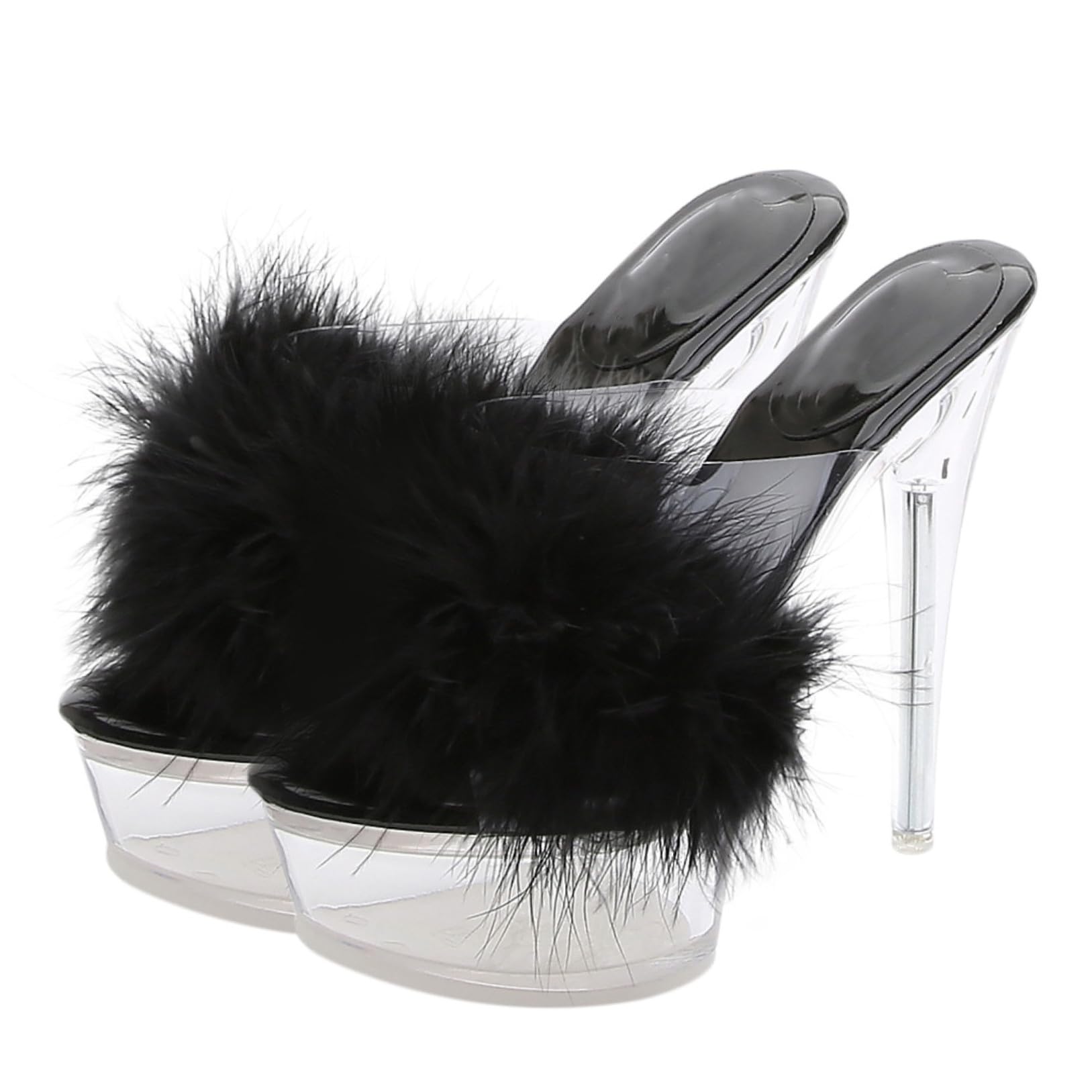 Holibanna High Heels Feder Mit Hohen Absätzen Sandalen Klare Plattform Hausschuhe für Frauen- Größe 37