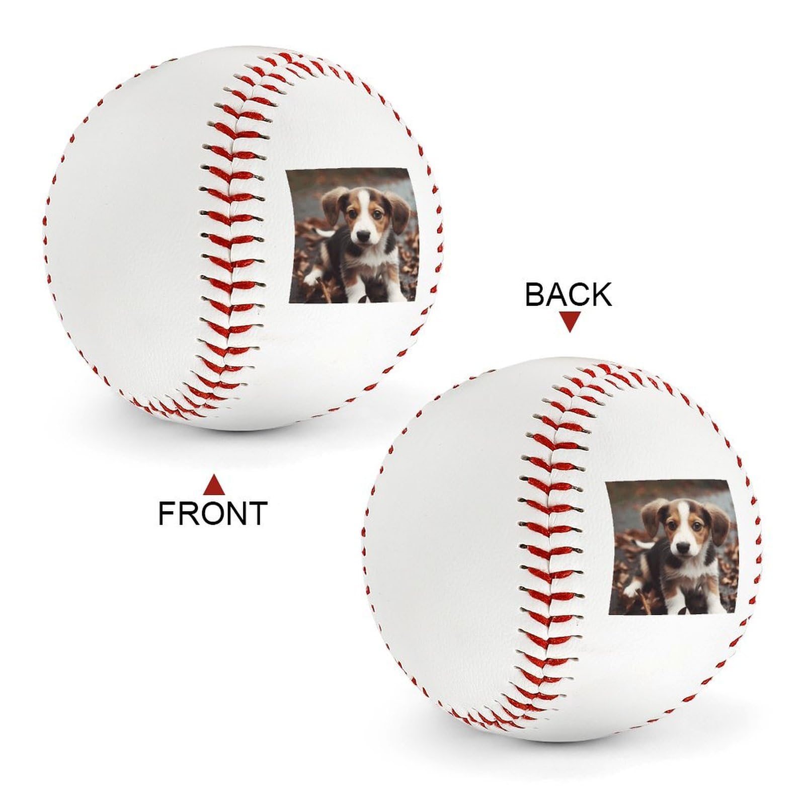 BVNMT Leather Cute Dog Printed Baseball Suitable for Children and Teenagers of All Ages Graduation Birthday 2.8 * 2.8 in