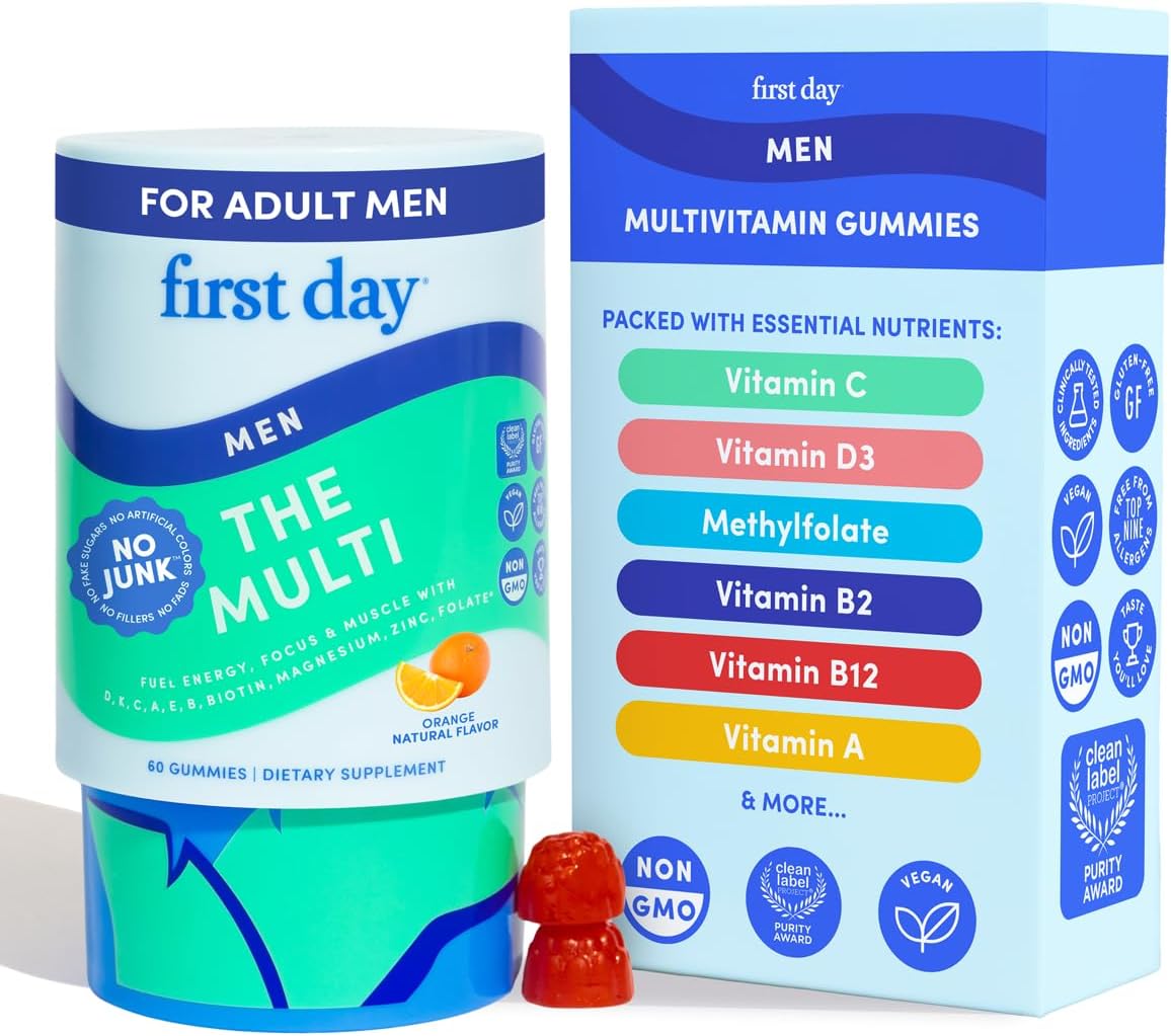 Amazon.com: FIRST DAY Multivitamin for Men + Organic Fruit & Veggie ...