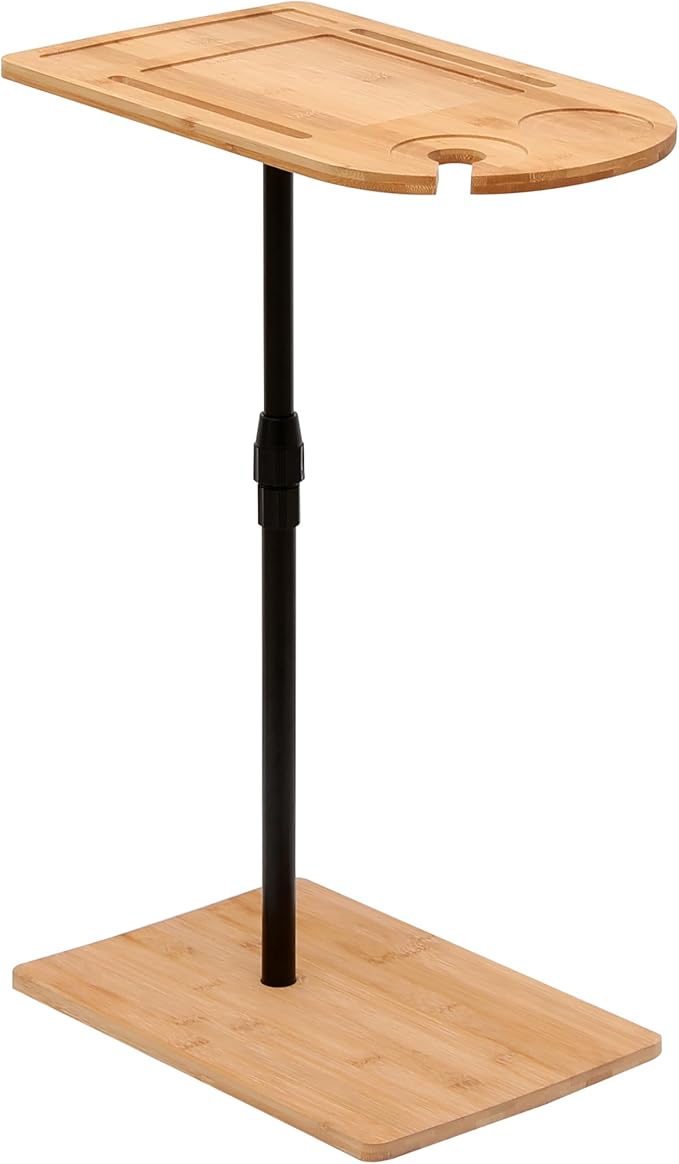 GHFJKD Couch Tray Table Bamboo Height Adjustable Side Table