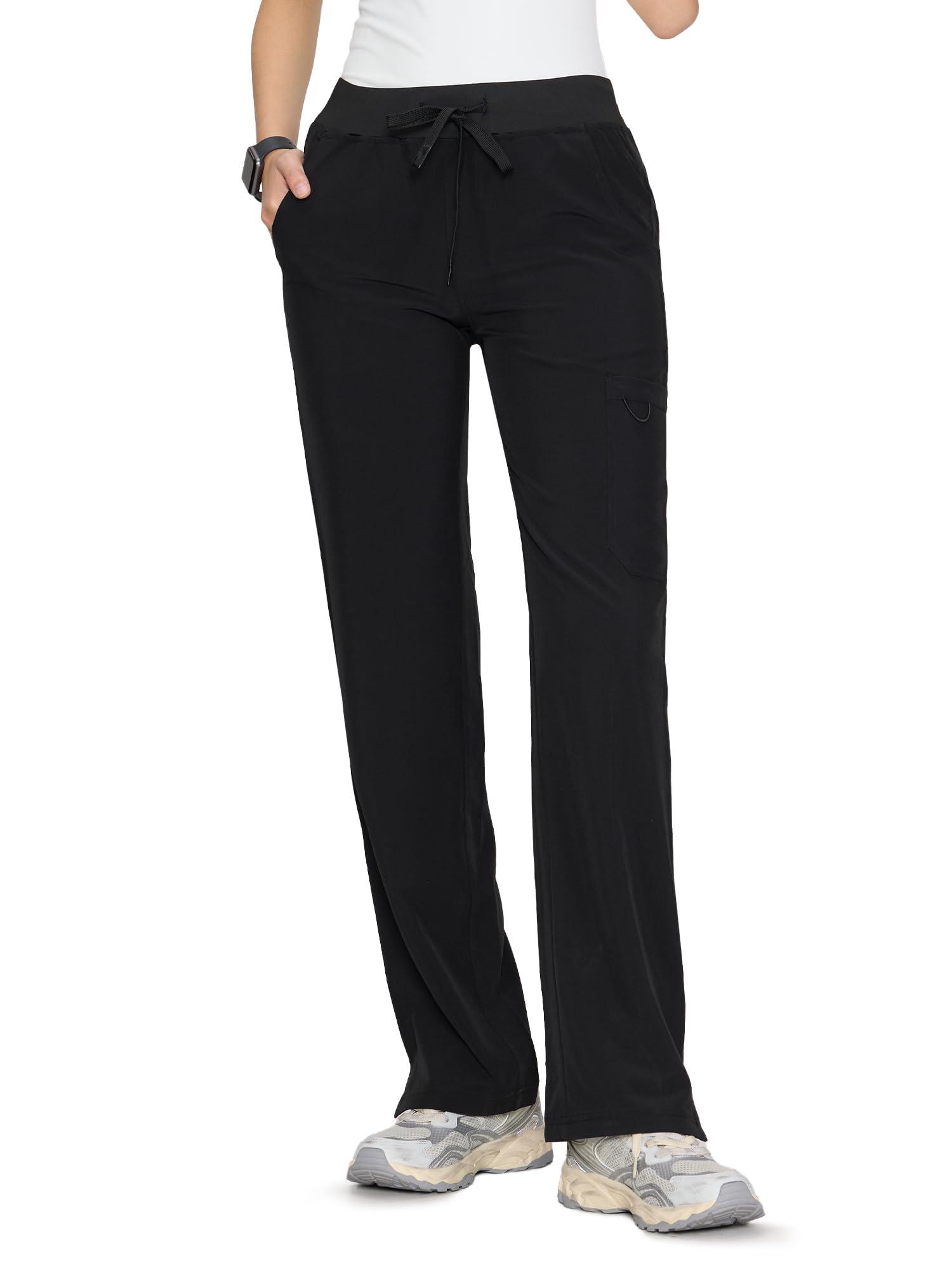 floralhue Women's Scrub Pants - Breathable & Soft Straight-Leg Pull-on Cargo Pant,Drawstring Bottoms with 3 Pockets — view 2